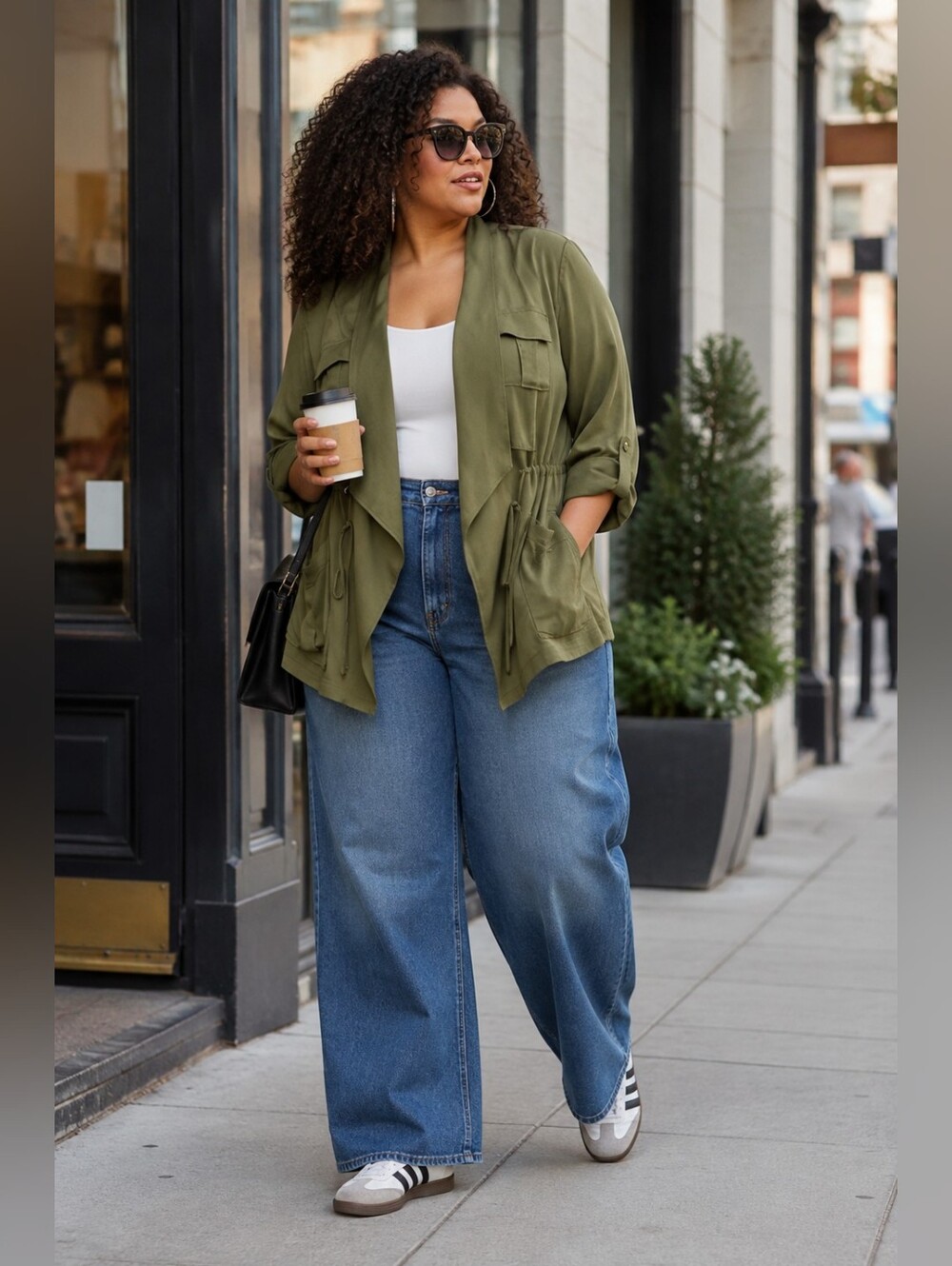 Torrid Twill Drape Anorak in Olive Green Utility Military Inspired Women's 2X